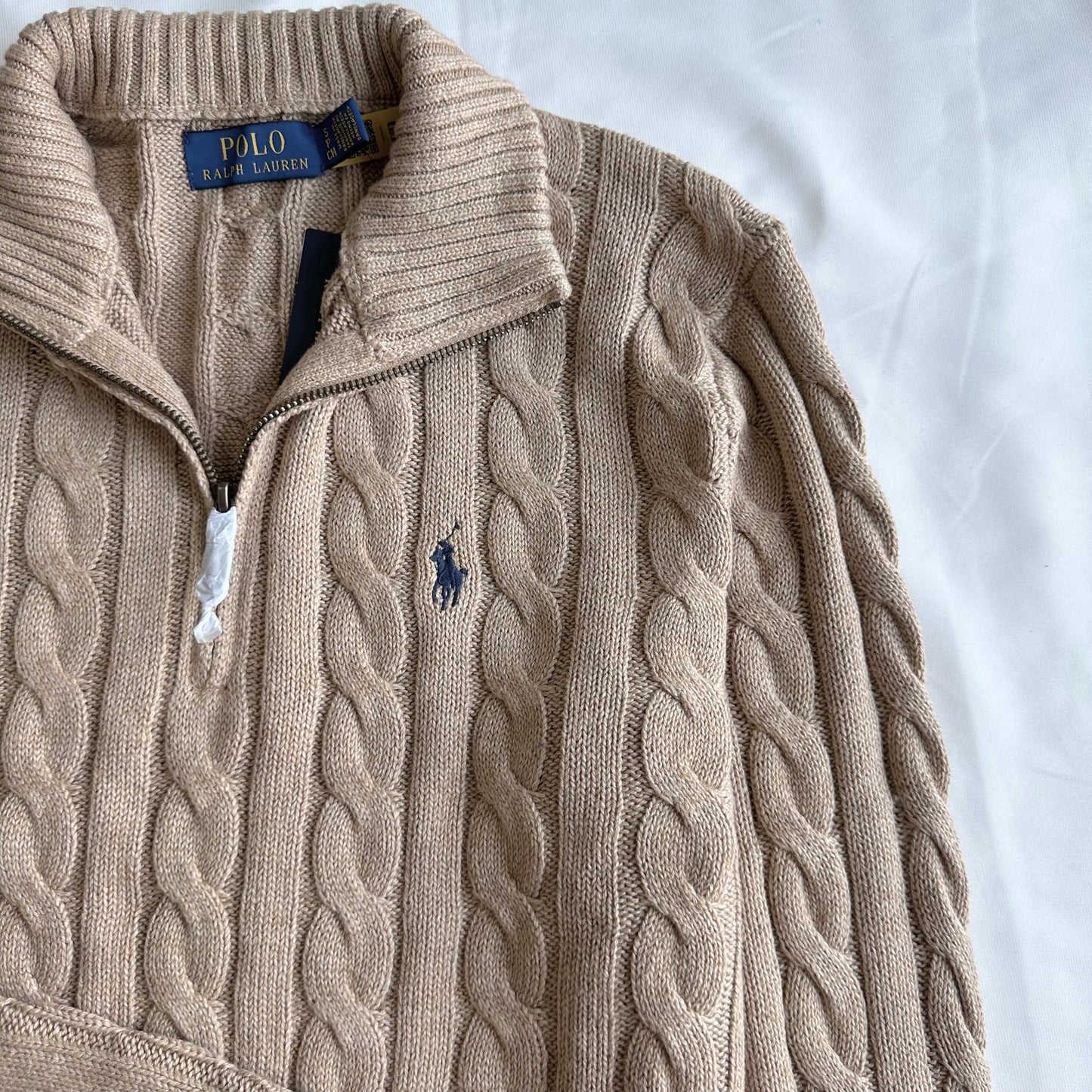 Cable-Knit Cotton Quarter-Zip Sweater