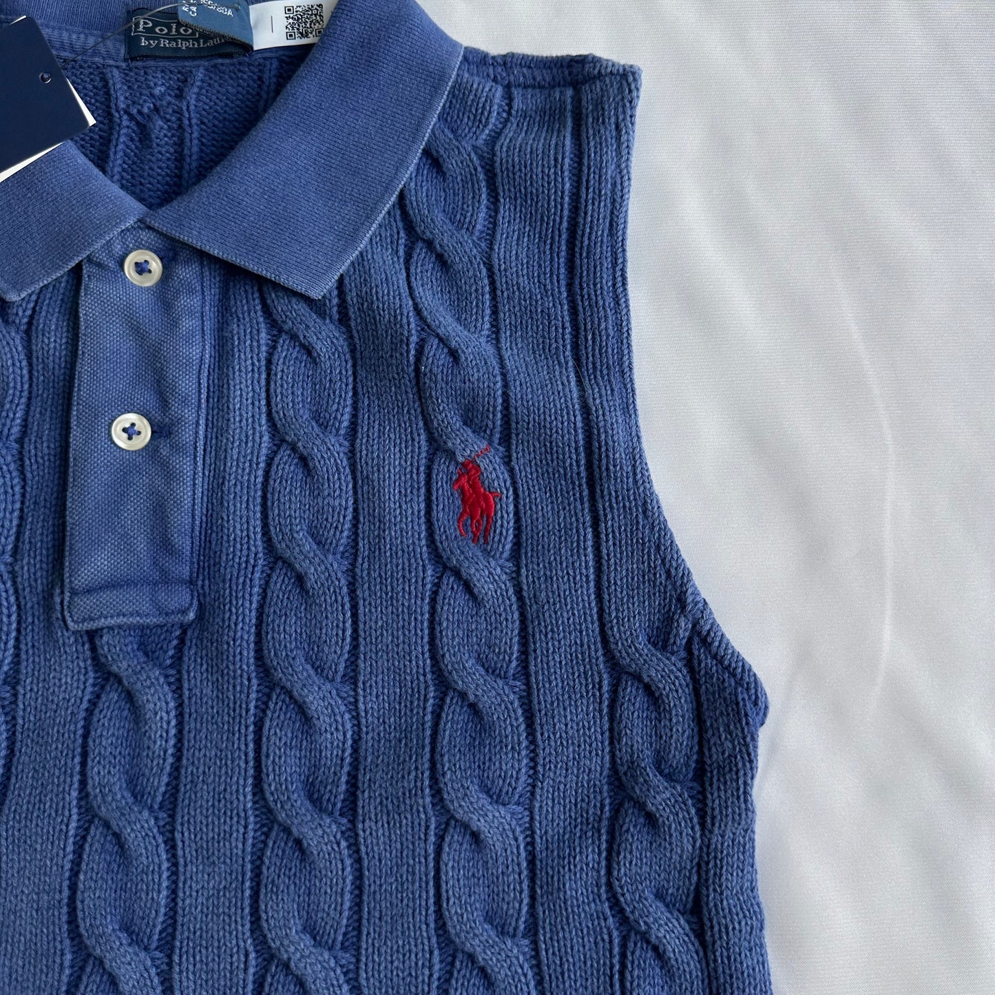 Cable-knit cotton tank top