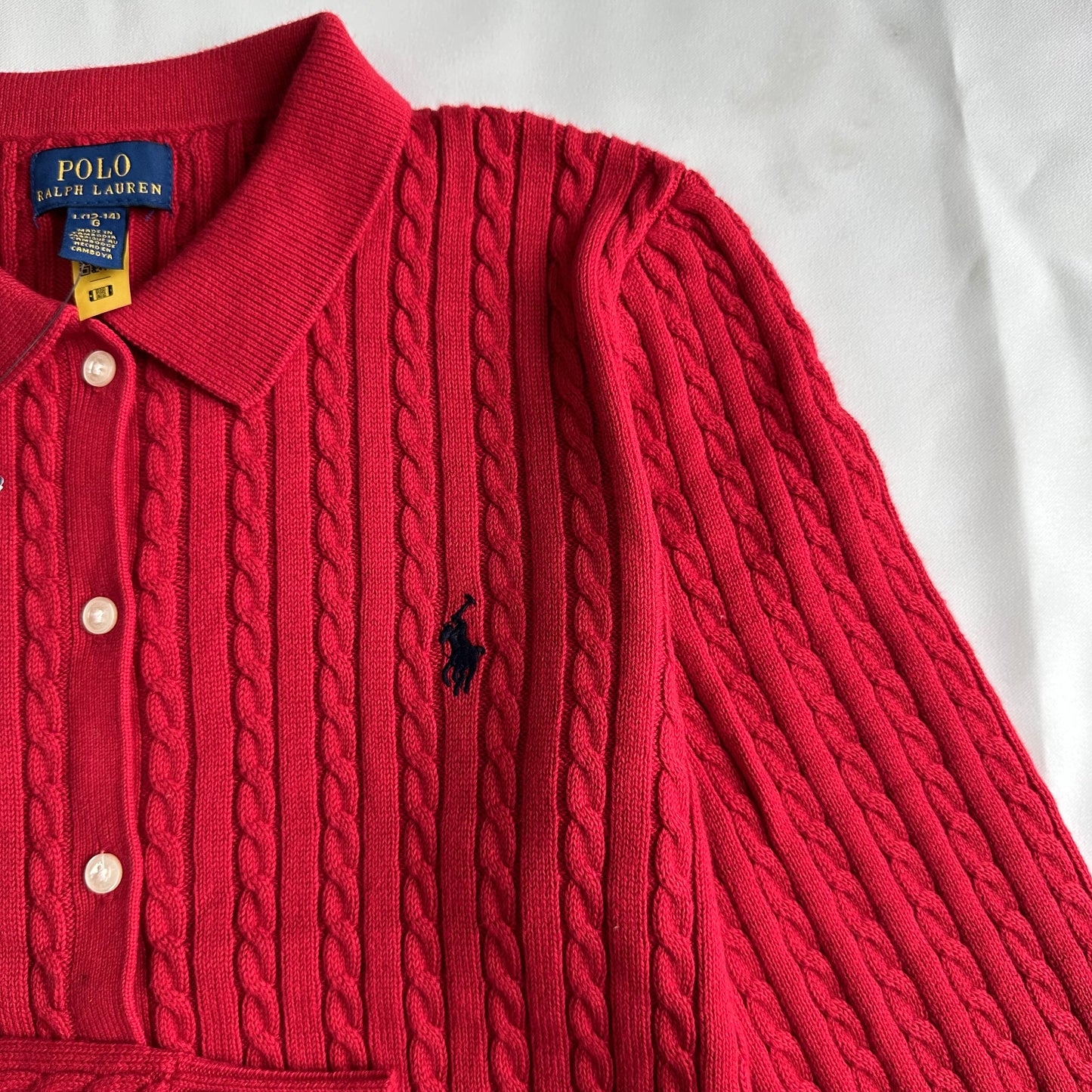 Cotton Polo Cardigan & Skirt Set
