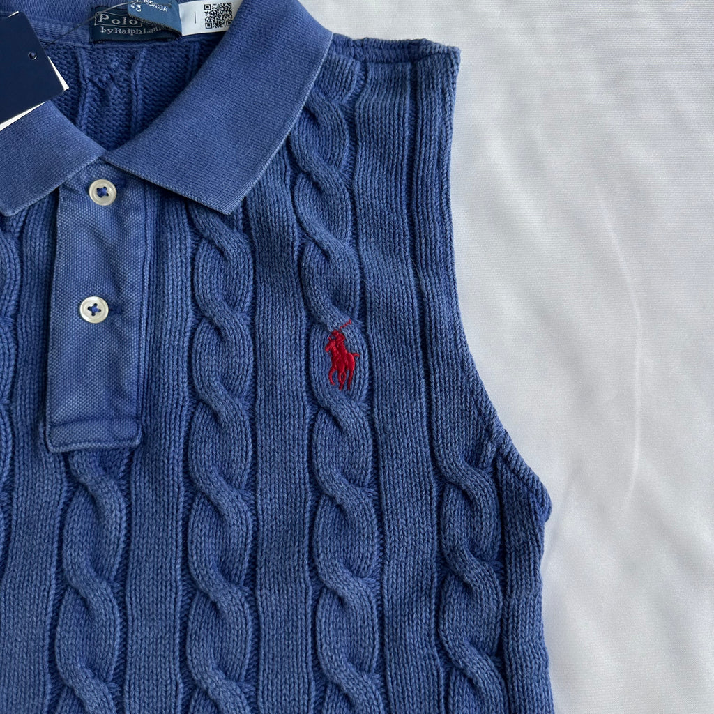 Cable-knit cotton tank top