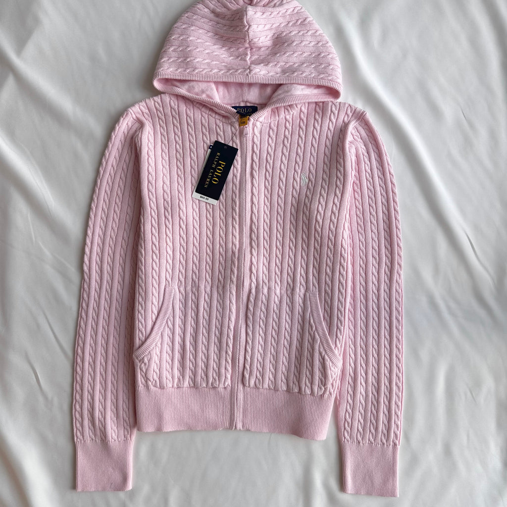 Mini-Cable Cotton Full-Zip Hoodie