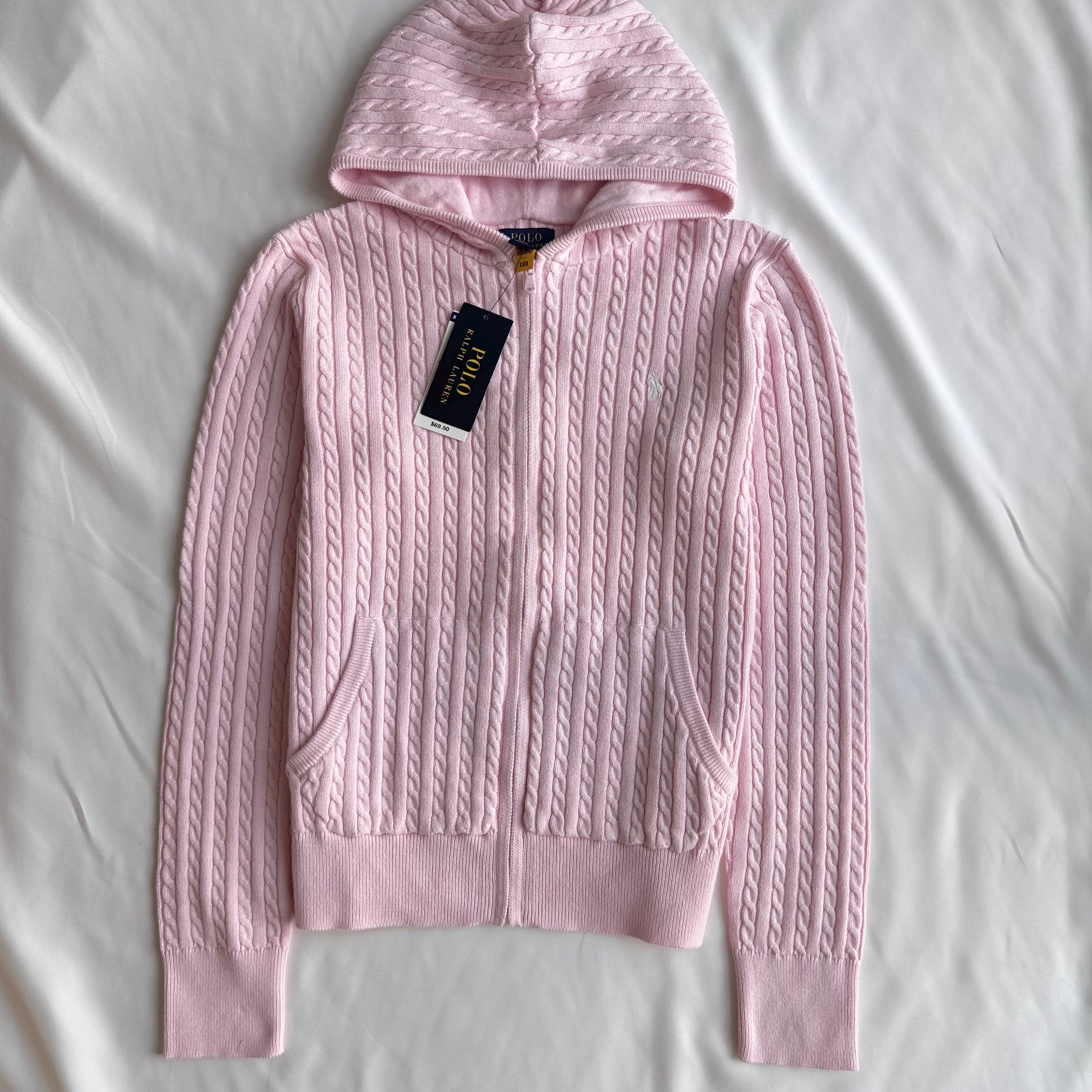 Mini-Cable Cotton Full-Zip Hoodie