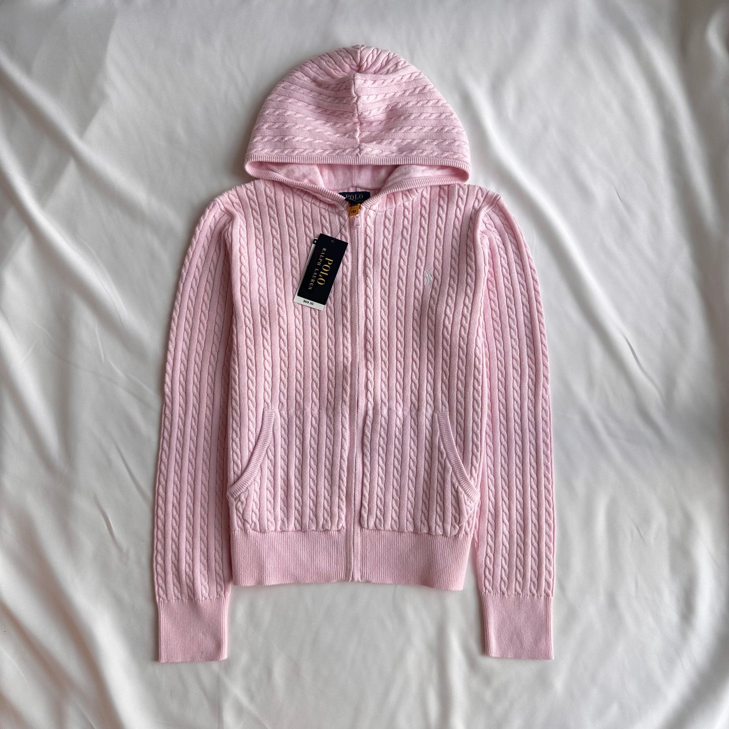 Mini-Cable Cotton Full-Zip Hoodie